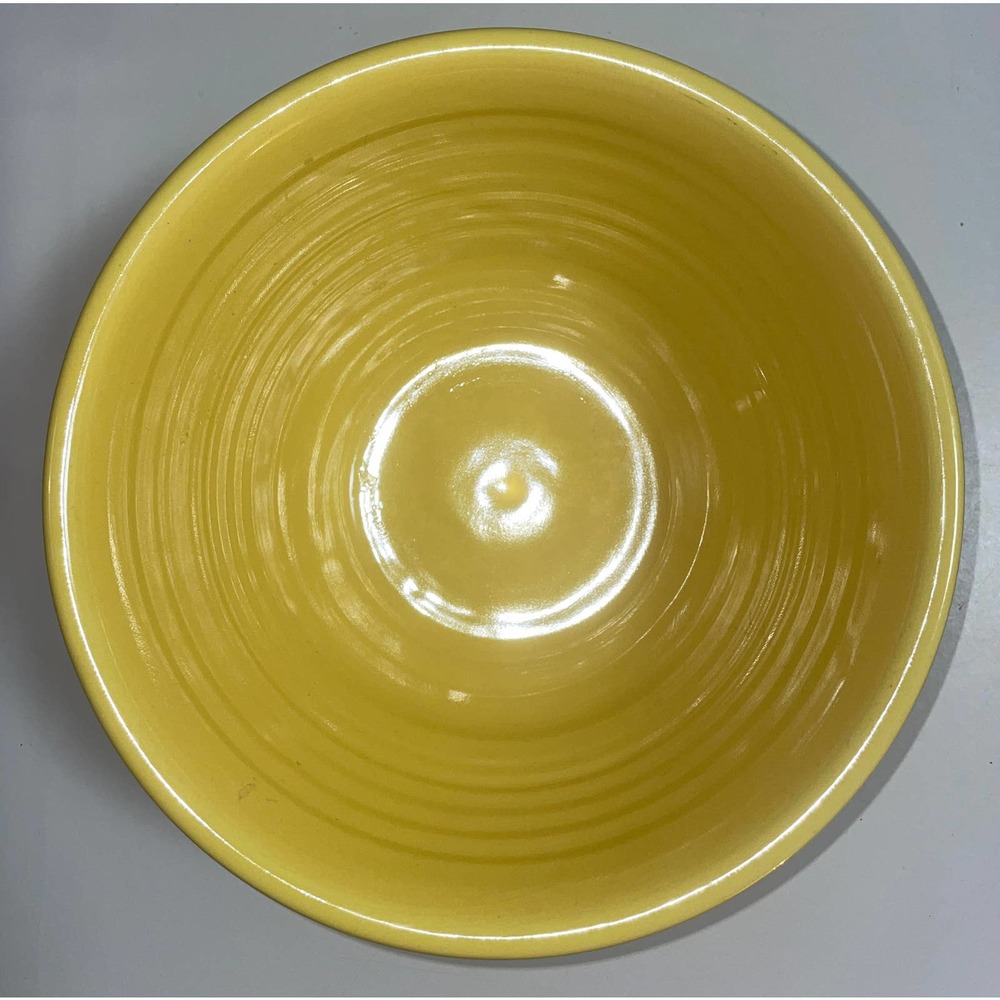2000 Signed Susan Richardson Pottery 9"  Yellow Bowl Seagrove NC